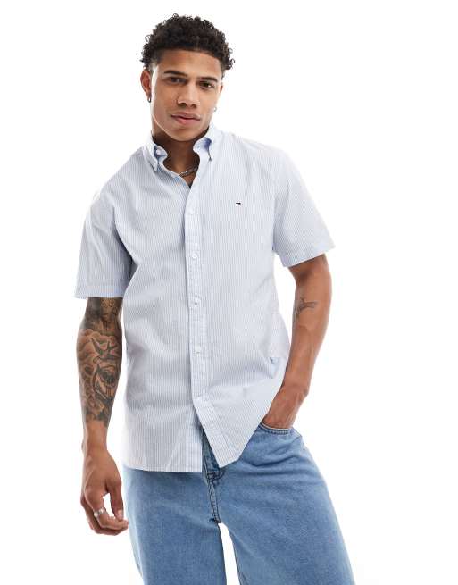 Tommy Hilfiger – Kurzärmliges Hemd in Grau
