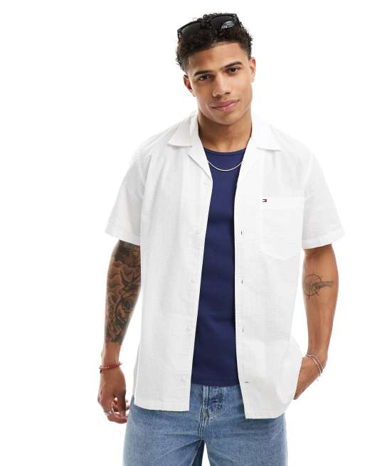 Tommy Hilfiger – Kurzärmliges Hemd in Weiß
