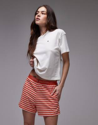Tommy Hilfiger - Kurzer Pyjama mit buntem Print-Orange
