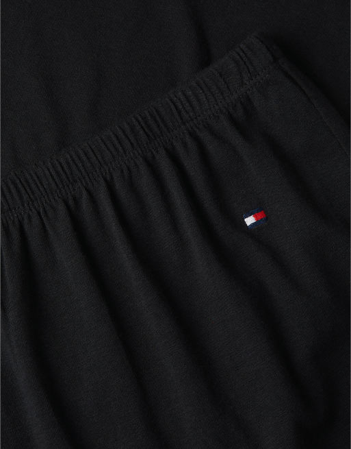 Tommy Hilfiger Lace trim relaxed pyjama bottoms in black, 6 of 6