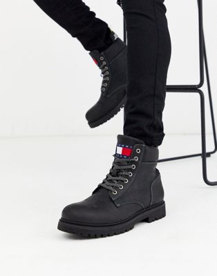 tommy hilfiger black boots