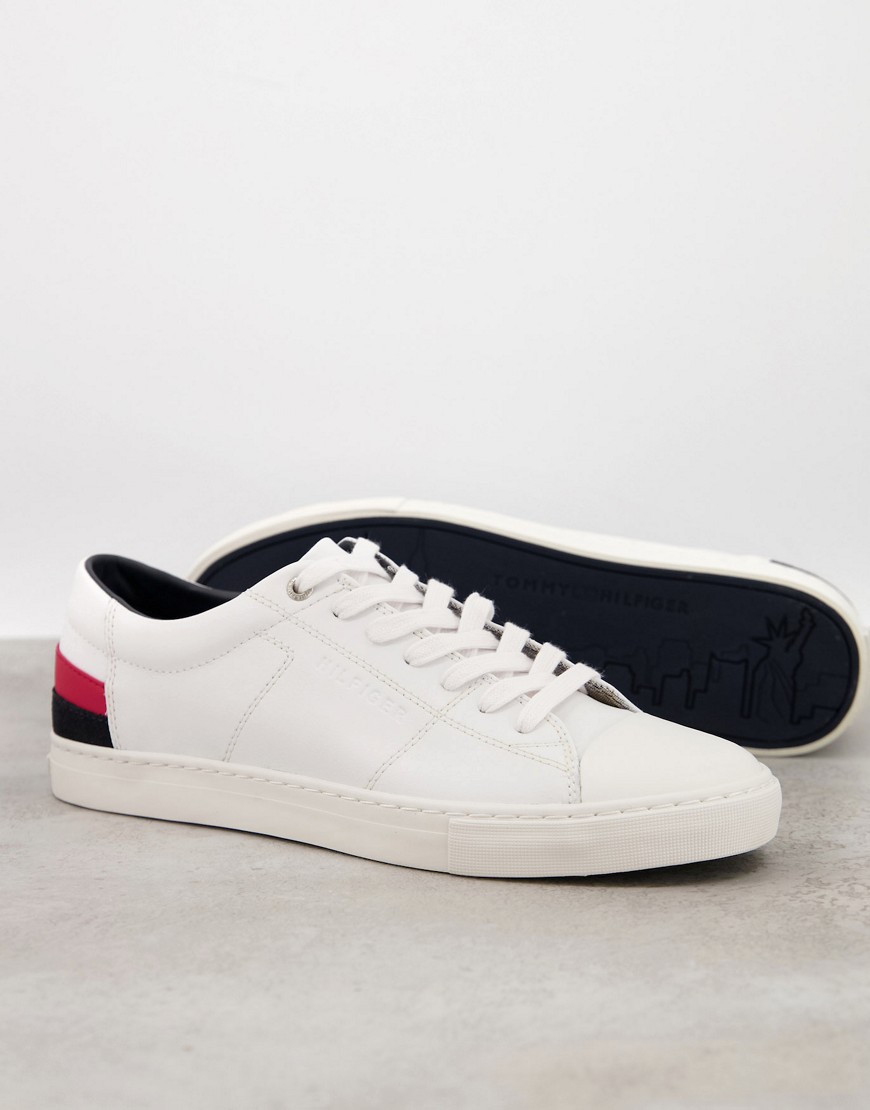 Tommy Hilfiger lace up trainers in white