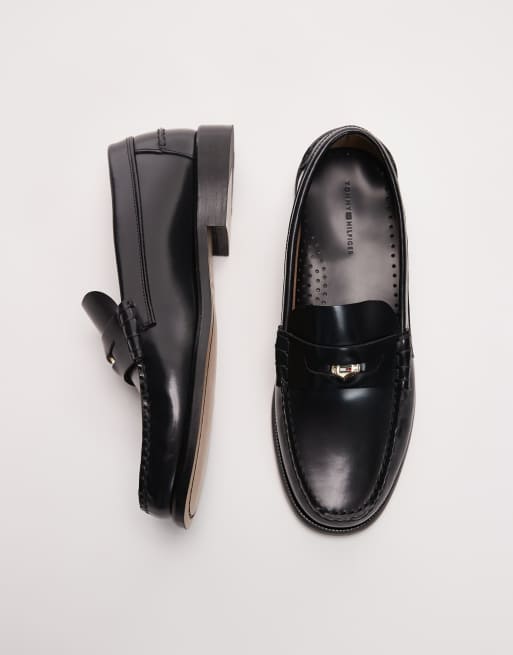 Tommy Hilfiger - Lakleren penny loafers in zwart, 2 van 4