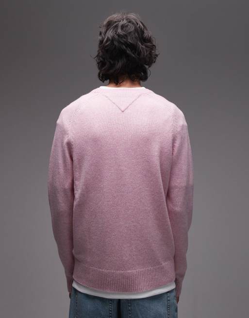 Tommy Hilfiger lambswool jumper in pastel pink, 3 of 5