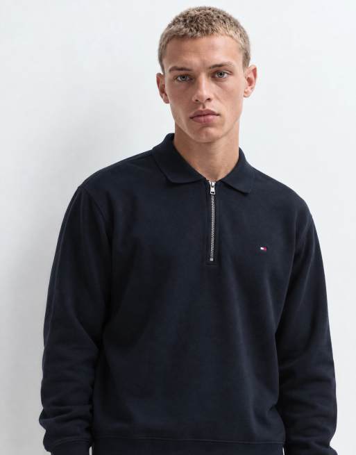 Tommy Hilfiger langärmliges Popeline-Hemd in Marineblau kariert, 6 von 9