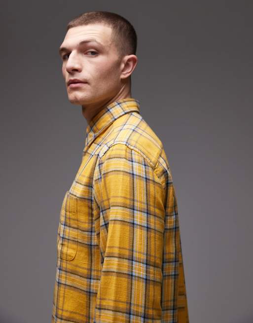 Tommy Hilfiger – Langärmliges Relaxed-Fit-Hemd aus Twill in Gelb kariert, 4 von 5