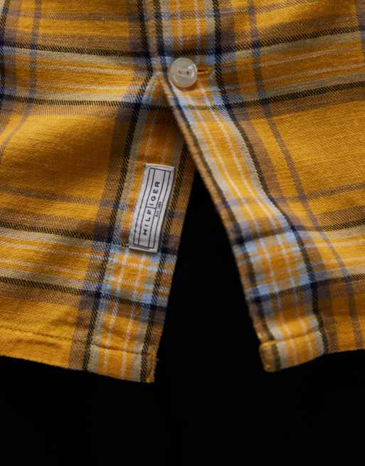 Tommy Hilfiger – Langärmliges Relaxed-Fit-Hemd aus Twill in Gelb kariert, 5 von 5