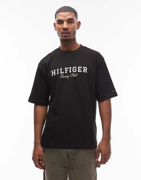 Tommy Hilfiger large center Racing logo T-shirt in black - view 1