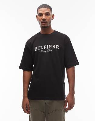 Tommy Hilfiger large centre Racing logo t-shirt in black