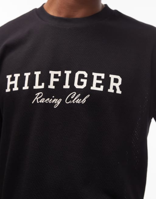 Tommy Hilfiger large centre Racing logo t-shirt in black, 5 of 5