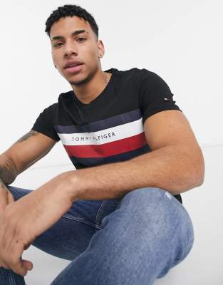 tommy hilfiger large logo t shirt