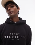 [Tommy Hilfiger] Tommy Hilfiger large logo hoodie in black XS Black