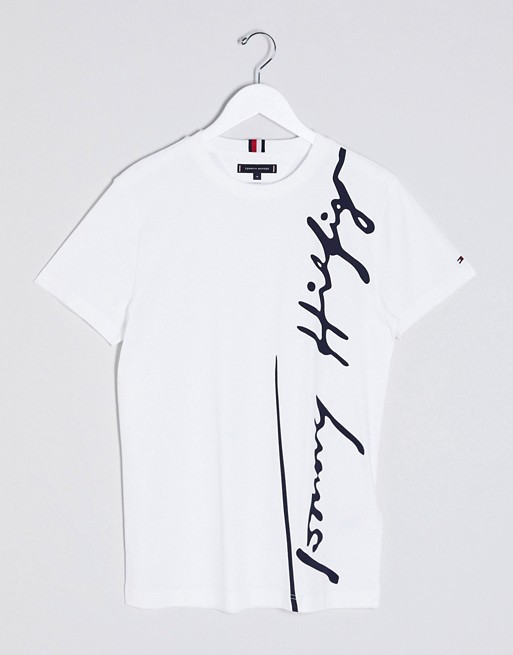 Tommy Hilfiger large signature logo t-shirt in white