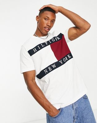 Tommy Hilfiger large structure flag t-shirt in white