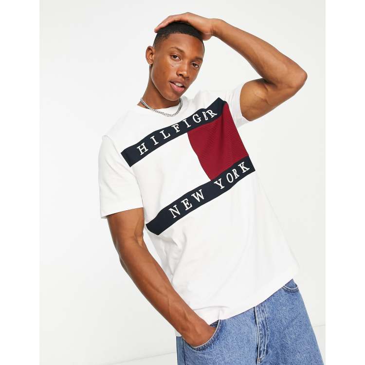 T-Shirt Tommy Hilfiger Flag Arch Homme Blanc