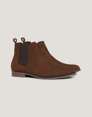 Tommy Hilfiger casual hilfiger nubuck chelsea boot in Cocoa - ASOS Price Checker