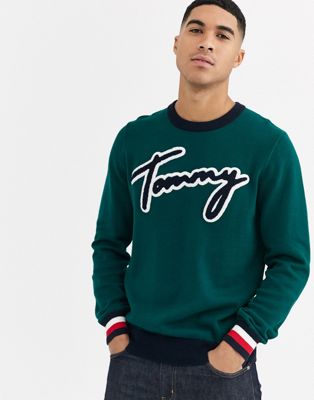 tommy hilfiger green sweatshirt