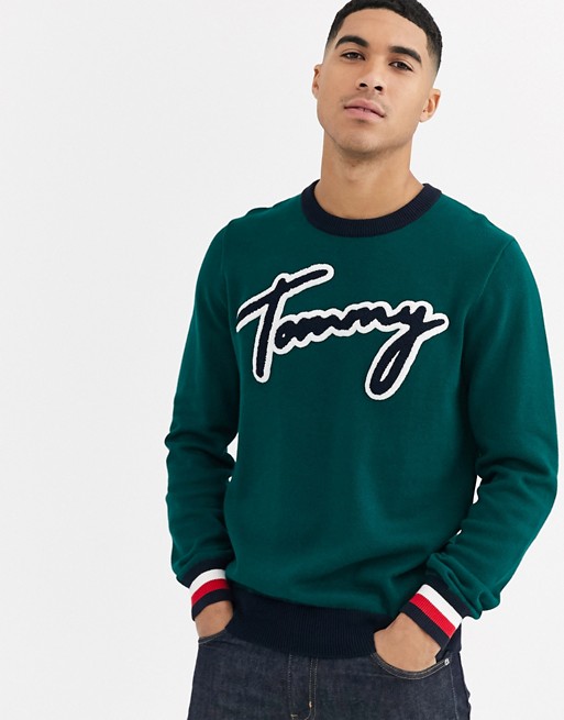 Tommy Hilfiger lawson knit sweater in green | ASOS