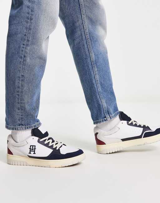 Tommy Hilfiger core corporate canvas sneakers in blue