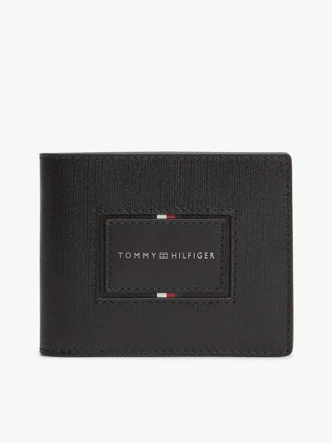 Tommy Hilfiger Leather bifold credit card wallet in black - view 1