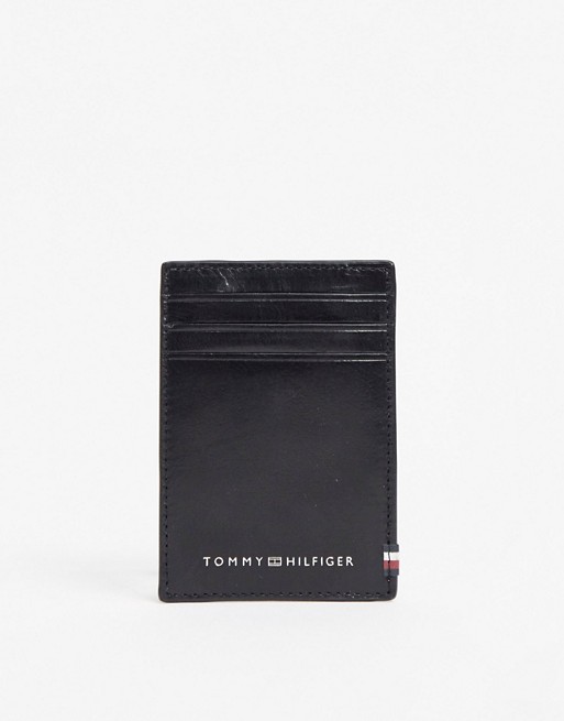 Tommy Hilfiger leather card holder in black