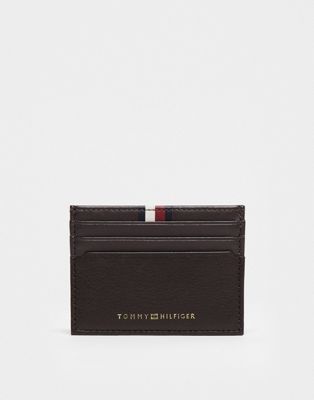 Tommy Hilfiger leather card holder in brown