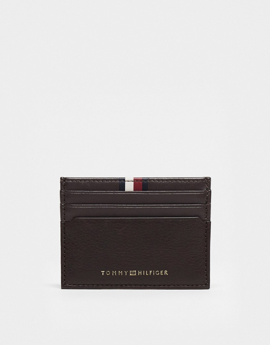 Tommy Hilfiger leather card holder in brown