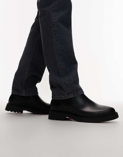 Tommy Hilfiger leather comfort chelsea boot in black - view 1