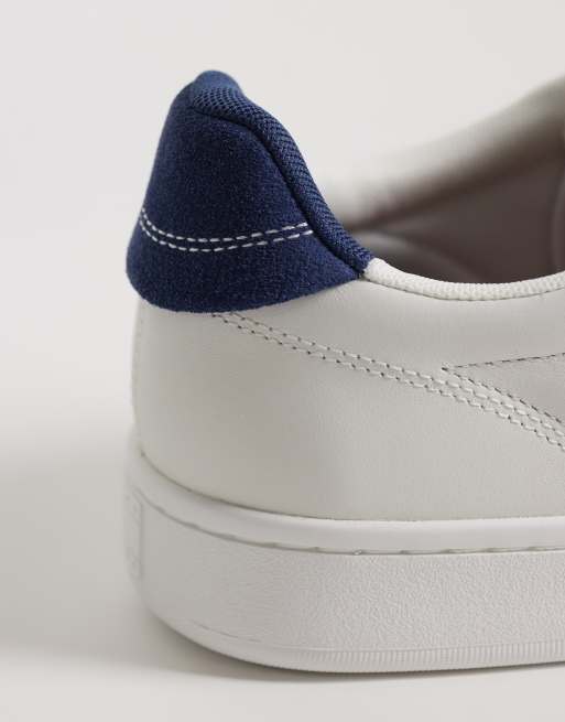 Tommy Hilfiger leather court sneakers in white and navy, 5 of 5