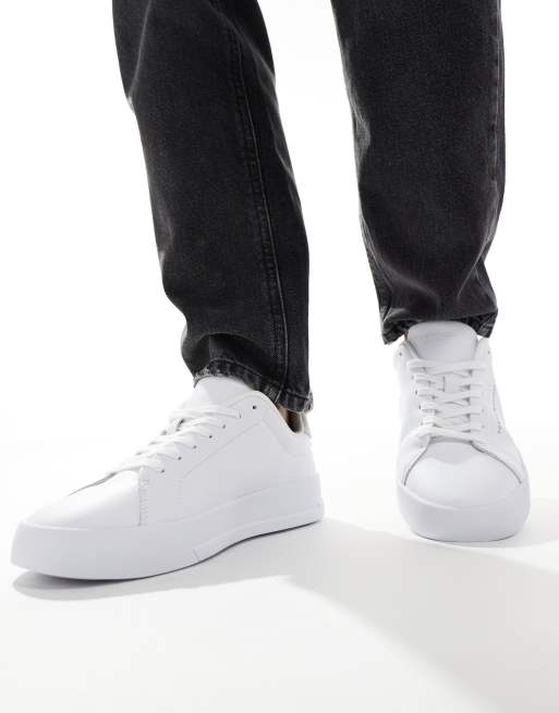 Tommy Hilfiger leather court sneakers in white