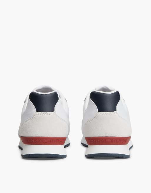 Tommy Hilfiger Leather embossed logo trainers in rwb, 4 of 7