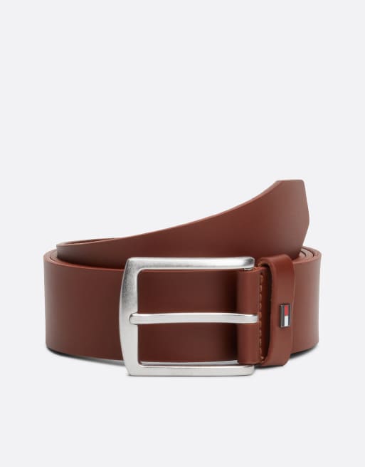 Tommy Hilfiger Leather enamel flag belt in blue