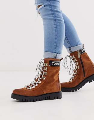 tommy hilfiger classic lace up boots