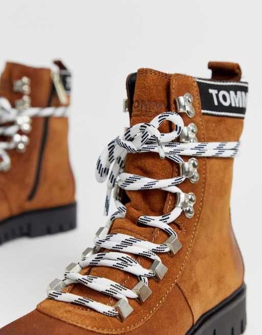 Tommy jeans brown on sale hiking boots