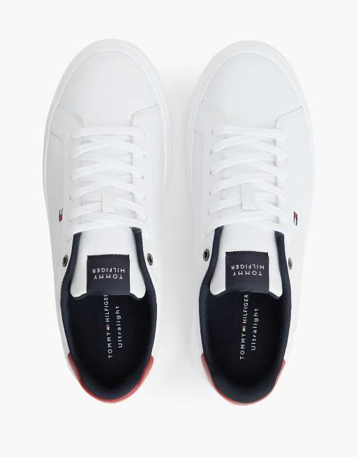 Tommy Hilfiger Leather lightweight court trainers in rwb, 3 of 7