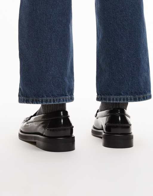 Tommy Hilfiger leather loafers in black, 3 of 4