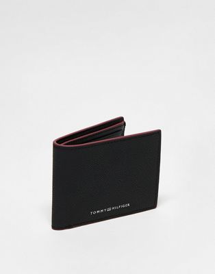 leather mini cc wallet in black