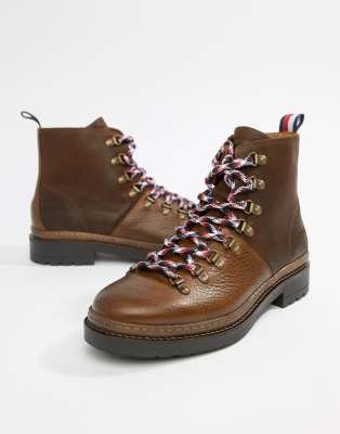 tommy jeans brown hiking boots