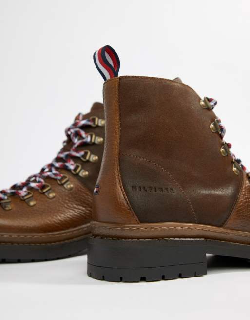 tommy jeans brown hiking boots