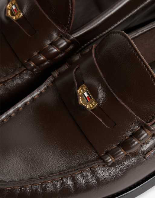 Tommy Hilfiger Leather penny loafers in fondant brown, 6 of 7