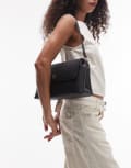 [Tommy Hilfiger] Tommy Hilfiger leather shoulder bag in black One Size BLACK