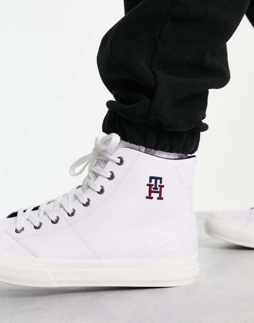 Tommy Hilfiger Lestyn Faux Leather Zip Sneaker In White Ll At Nordstrom  Rack for Men