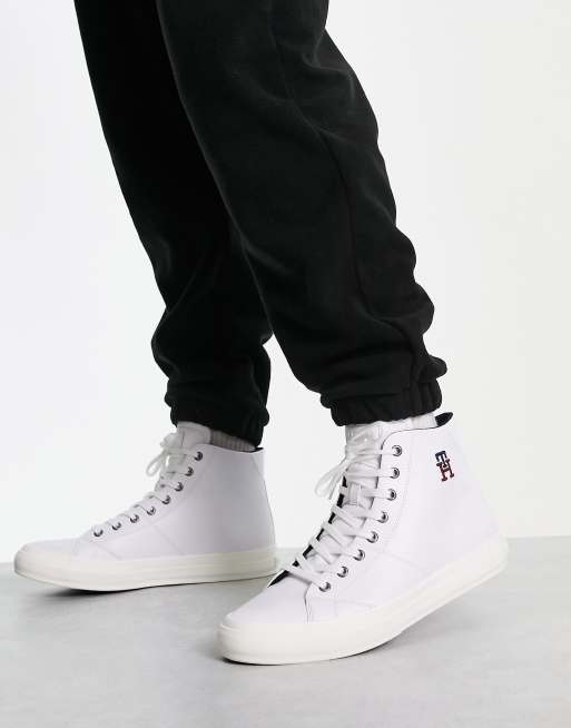 Tommy Hilfiger Lestyn Faux Leather Zip Sneaker In White Ll At Nordstrom  Rack for Men