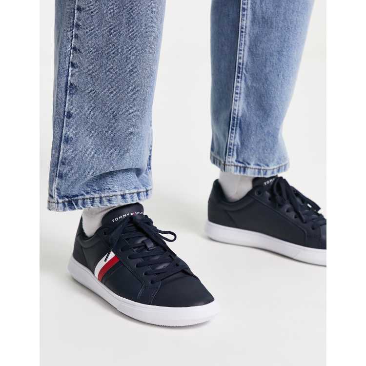 Tommy hilfiger white & best sale navy essential flag trainers