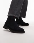 [Tommy Hilfiger] Tommy Hilfiger leather suede comfort chelsea boots in navy 42 NAVY