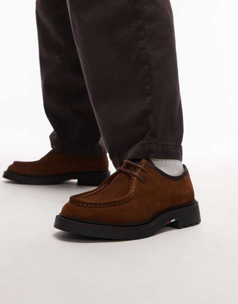 Tommy Hilfiger leather suede comfort derby shoes in brown  - view 1