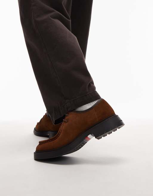 Tommy Hilfiger leather suede comfort derby shoes in brown , 4 of 4