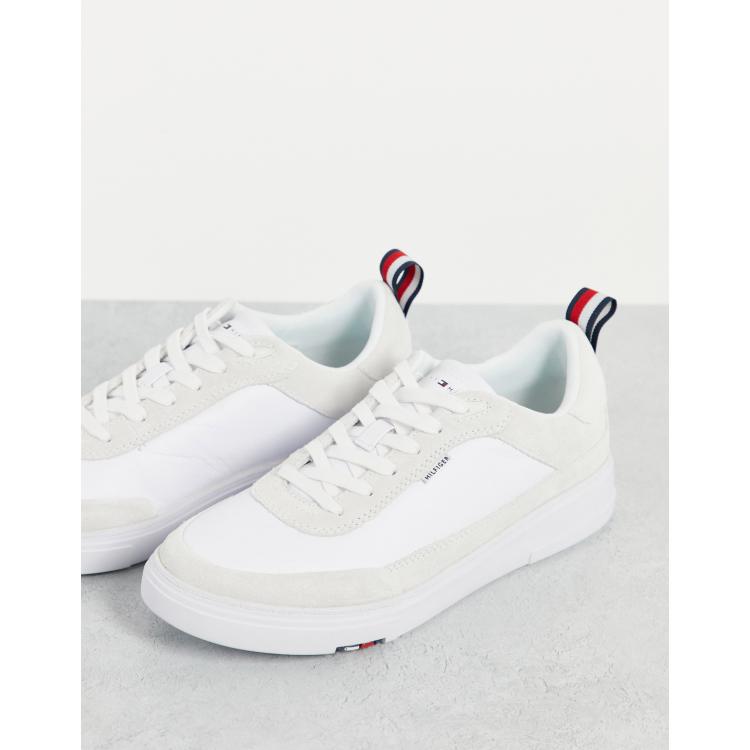 Tommy hilfiger fashion discount th leather cupsole sneaker