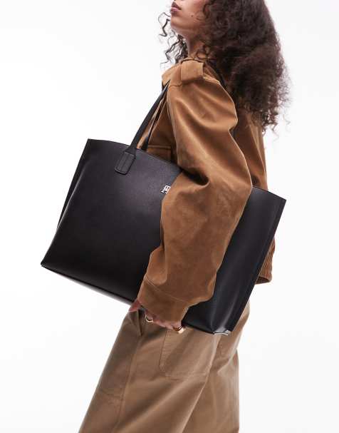 Tommy Hilfiger leather tote bag in black - view 1
