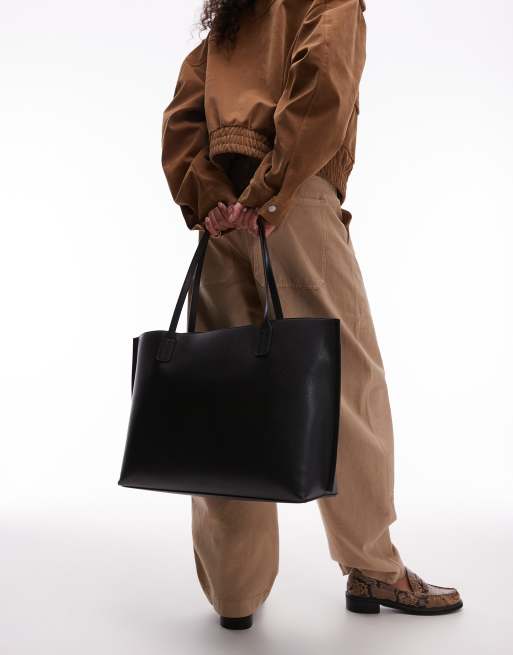 Tommy Hilfiger leather tote bag in black